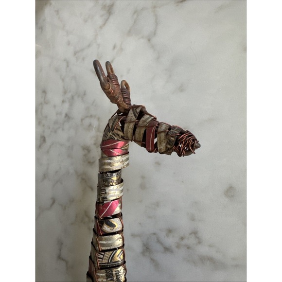 Giraffe Aluminum Can African Art Sculpture Safari 9 In - Picture 3 of 16